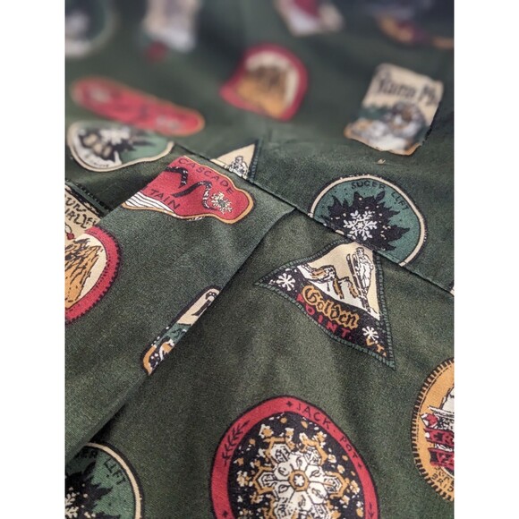 Vtg Y2K 90s Tommy Hilfiger Short Sleeve Button Shirt Ski Destination Men’s SZ M - Picture 10 of 13